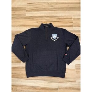 League Columbia University Quarter Zip Pullover Sweatshirt Navy Blue Mens Large
